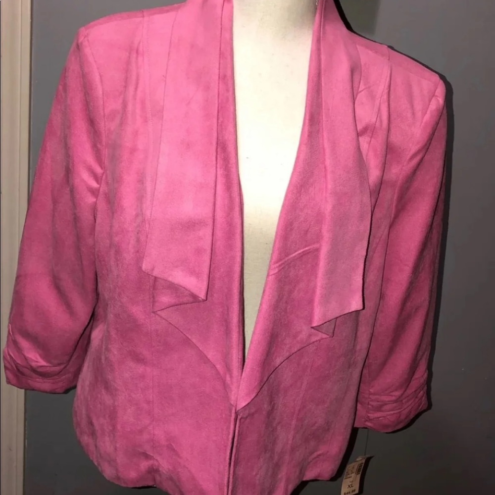NWT Dress Barn Pink Velvet Like Blazer